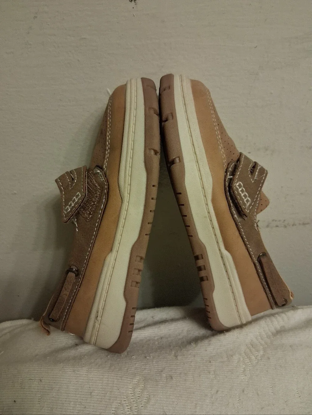 OshKosh B'gosh Kids' Tan Slip-On Sneakers size 9M, 5.5 Inches Inside